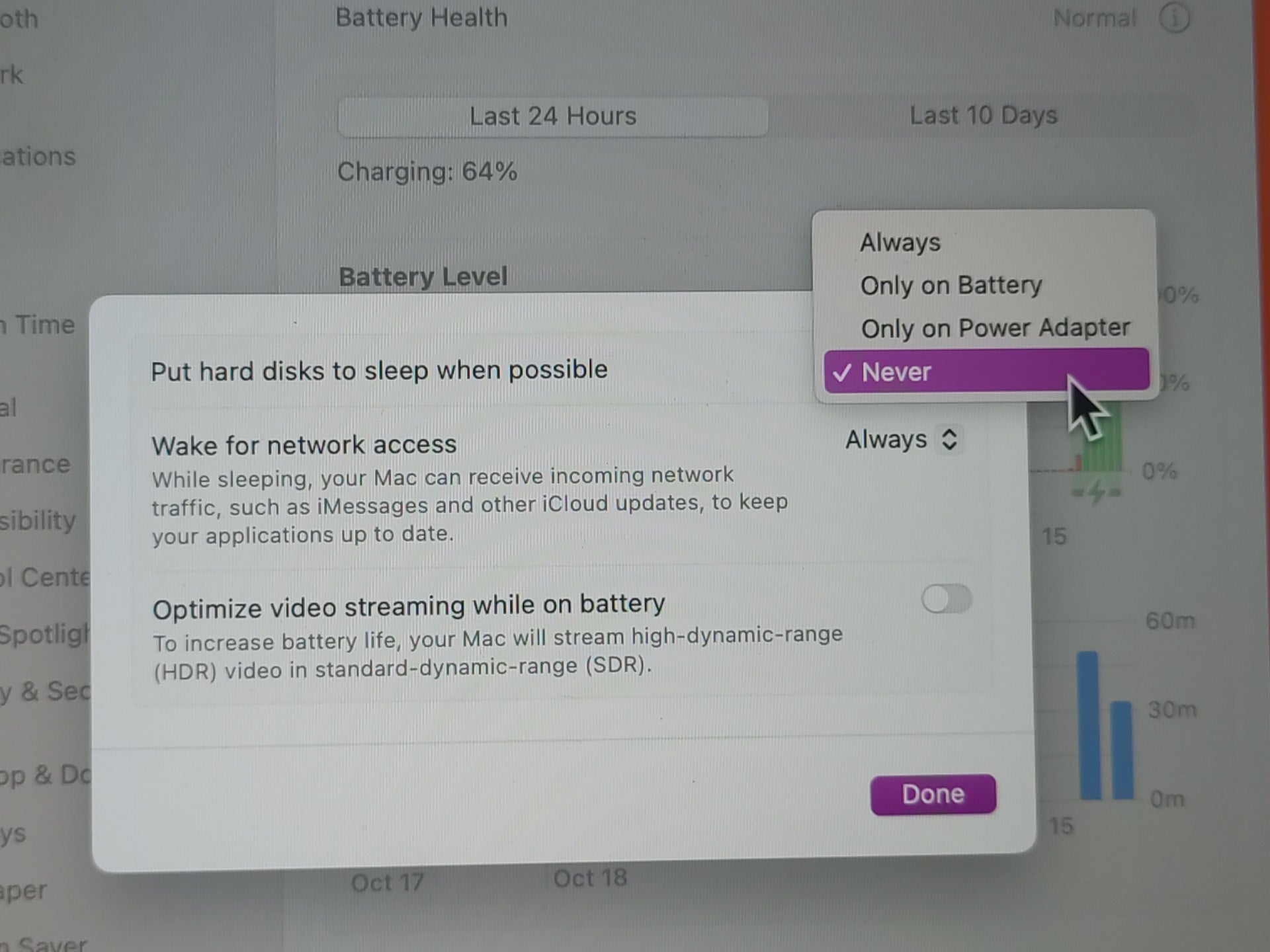 How to prevent external hard drive from disconnecting while Mac sleeps on Ventura 13?