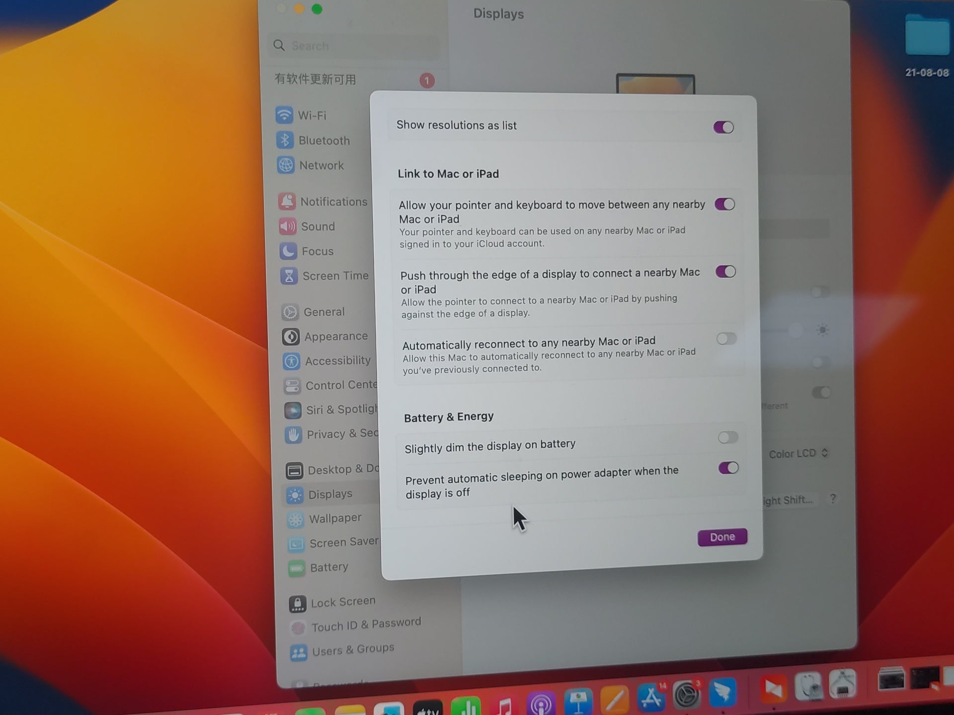 How to solve the issue of the DisplayLink Docking Station not coming back on after the Mac goes to sleep?