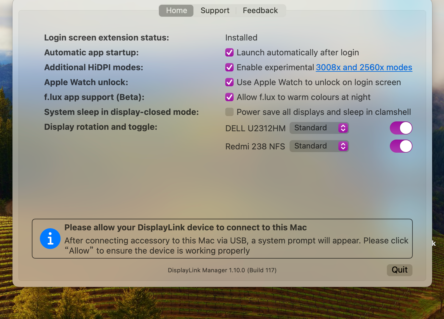 When I use Minisopuru's DisplayLink related products on MacOS, the screen output through the DisplayLink software does not work. How should I solve it?
