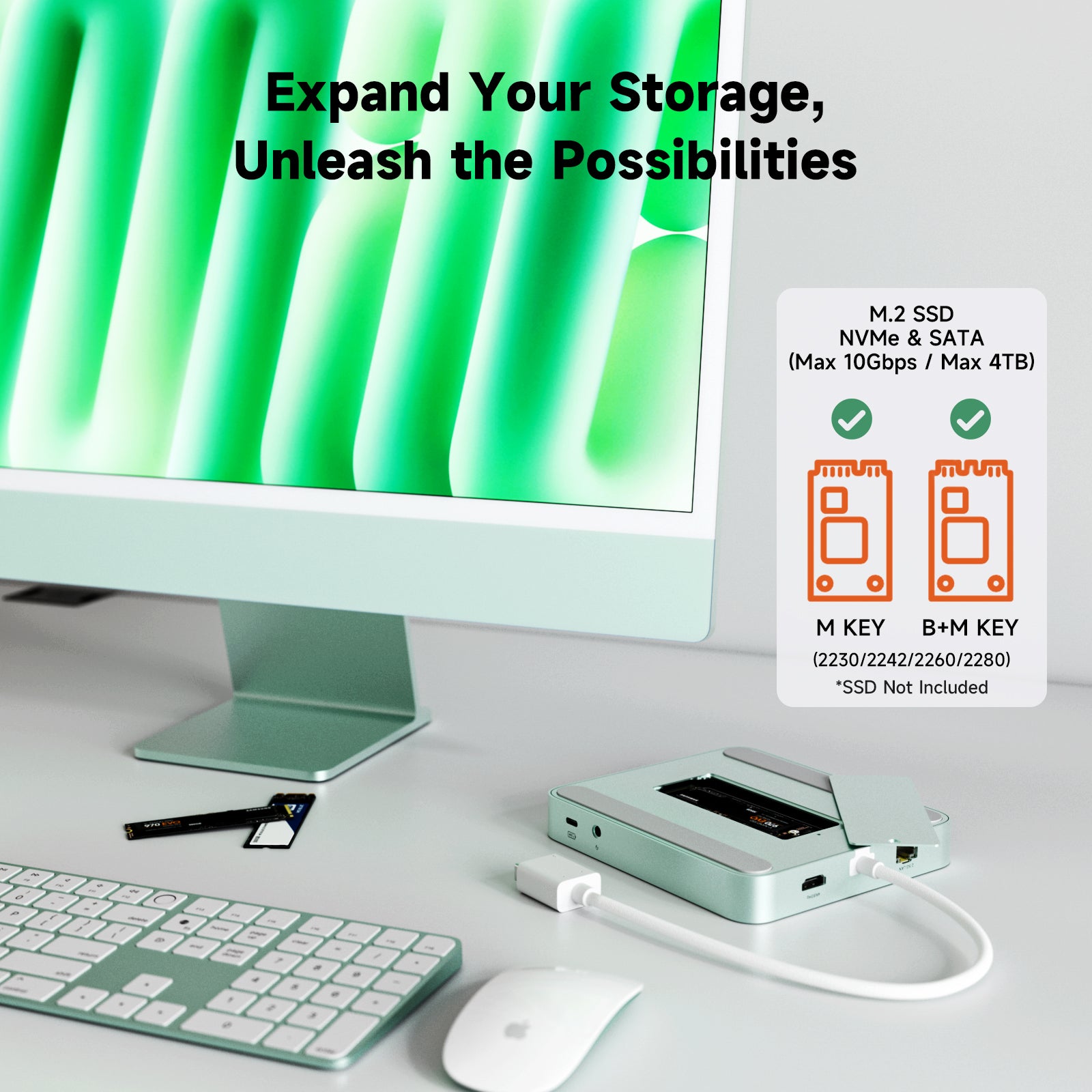 Minisopuru iExpandMate™ iMac Dock for iMac M1/M3/M4 | DS802-PRO-G