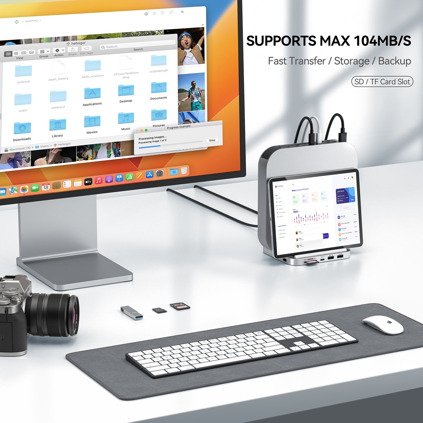 Minisopuru Upgrade 10GB TYPE-C Mac mini M1/M2 Stand & Docking Station | MH218B