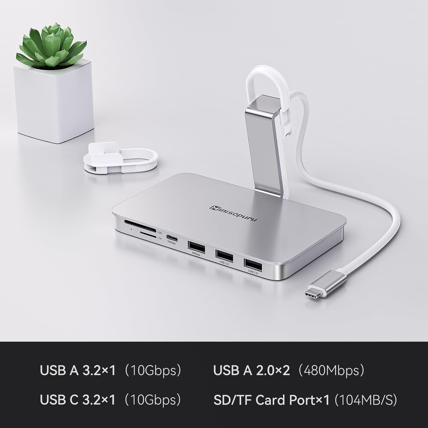Minisopuru iMac Accessories for iMac 2021/2023, 6 in 1 iMac USB Hub, iMac Hub for M1/M3
