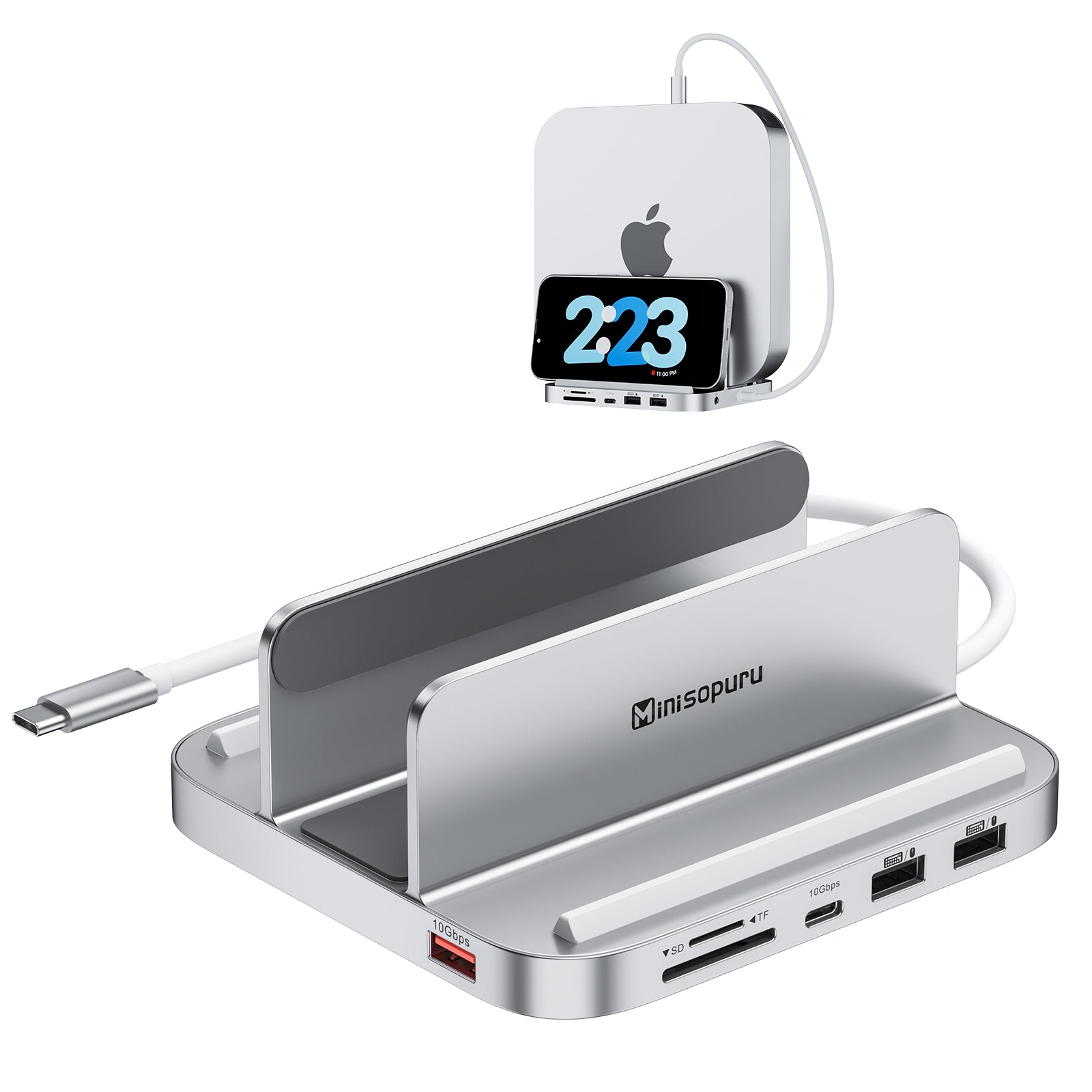 Minisopuru Upgrade 10GB TYPE-C Mac mini M1/M2 Stand & Docking Station | MH218B