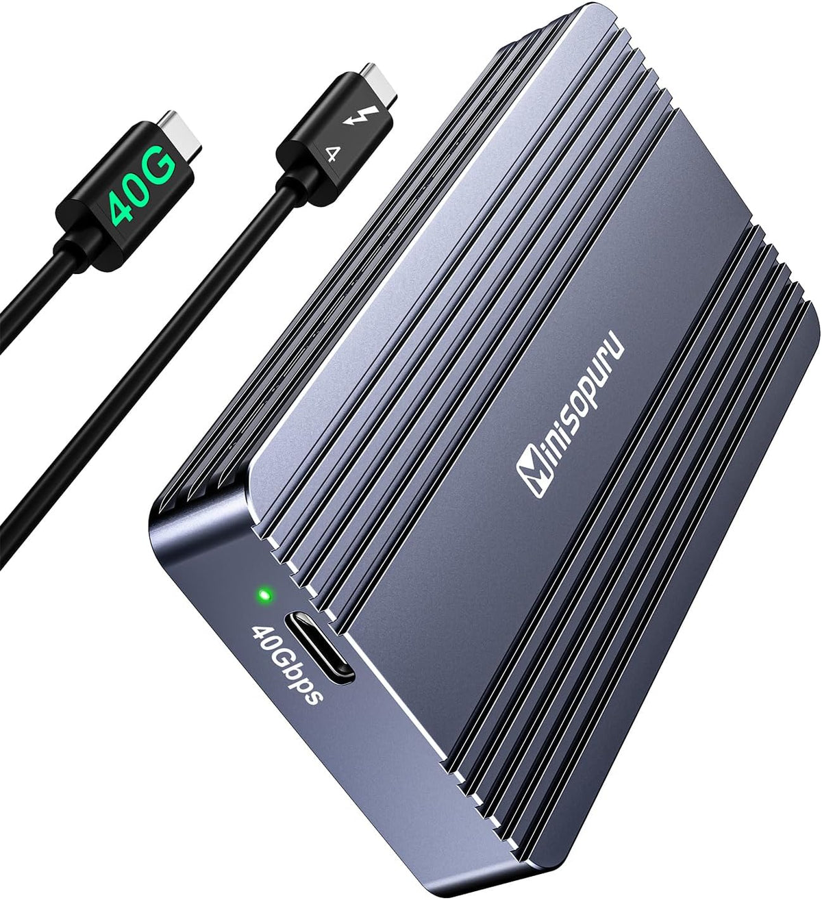 Minisopuru 40Gbps M.2 NVMe SSD Enclosure with Thunderbolt Cable for M1 Pro/Max Mac