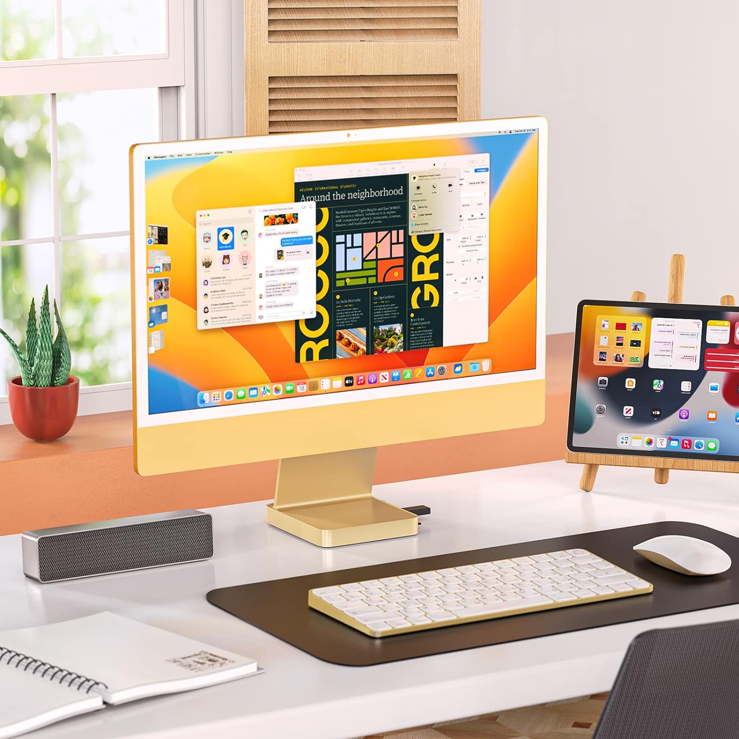 Minisopuru 10Gbps USB C Docking Station For 24" iMac M1/M3/M4【Yellow】|DS802-Y
