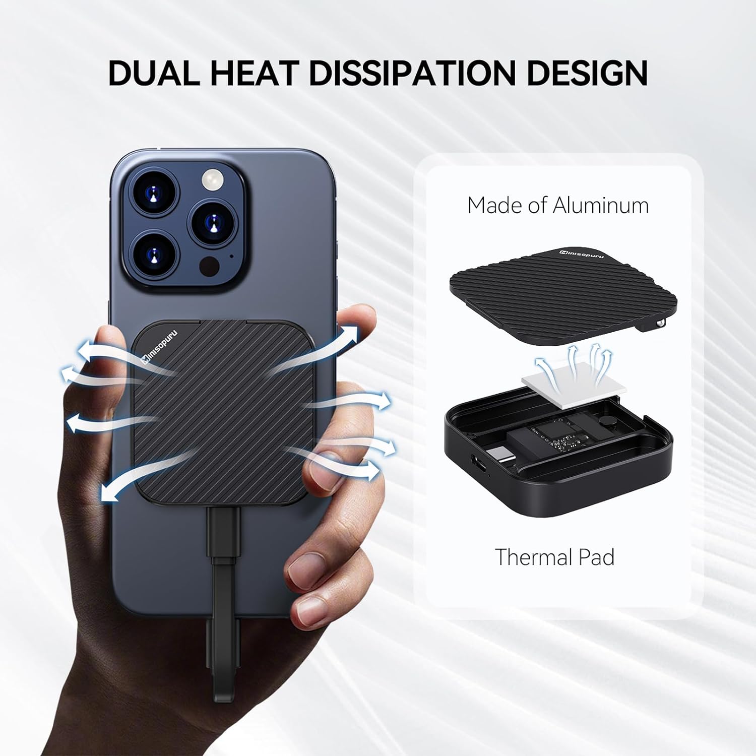 Minisopuru 2230 Magnetic NVMe Enclosure for iphone 15/iphone 15 Pro | MECX15