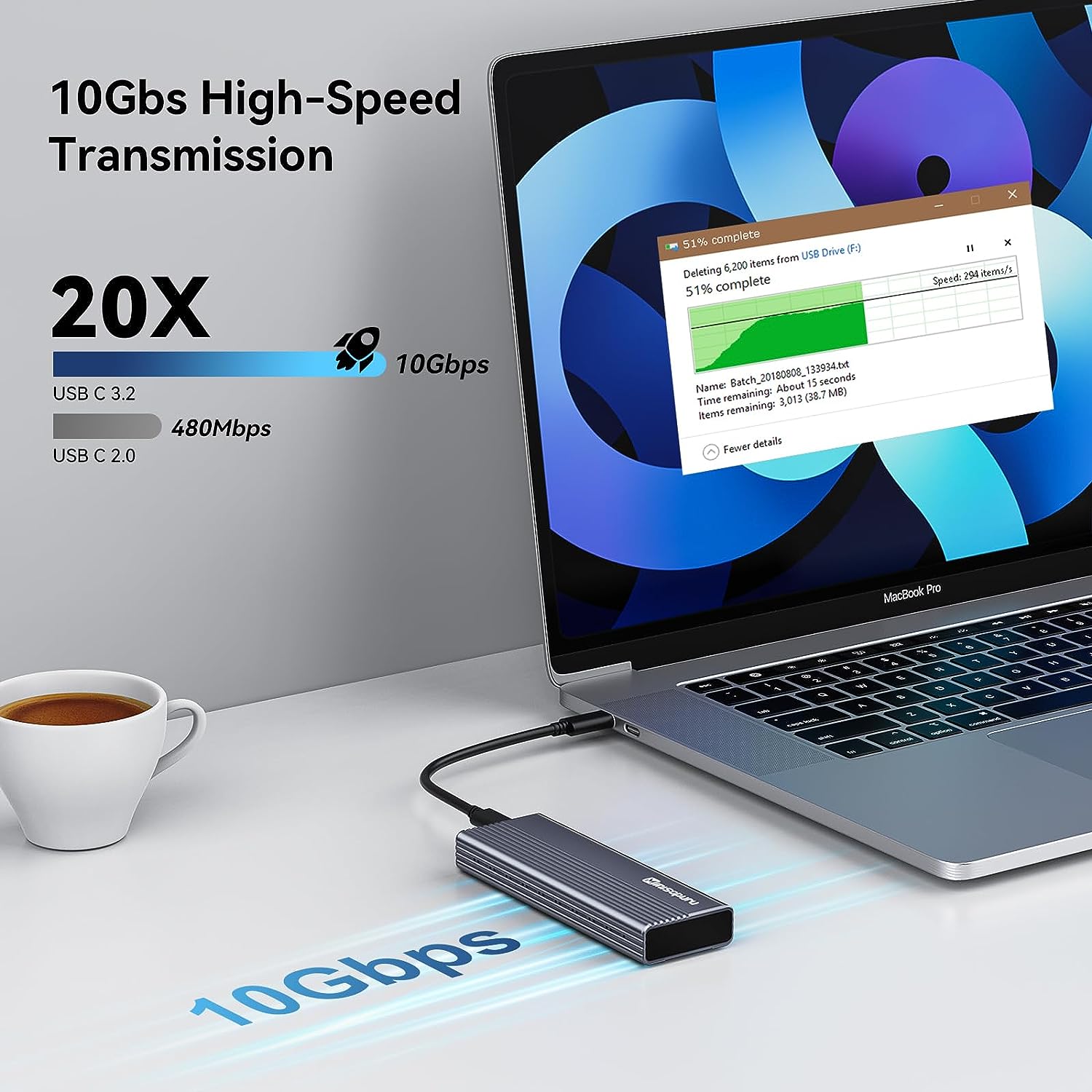 Minisopuru 10Gbps M.2 NVMe SSD Enclosure |ME801