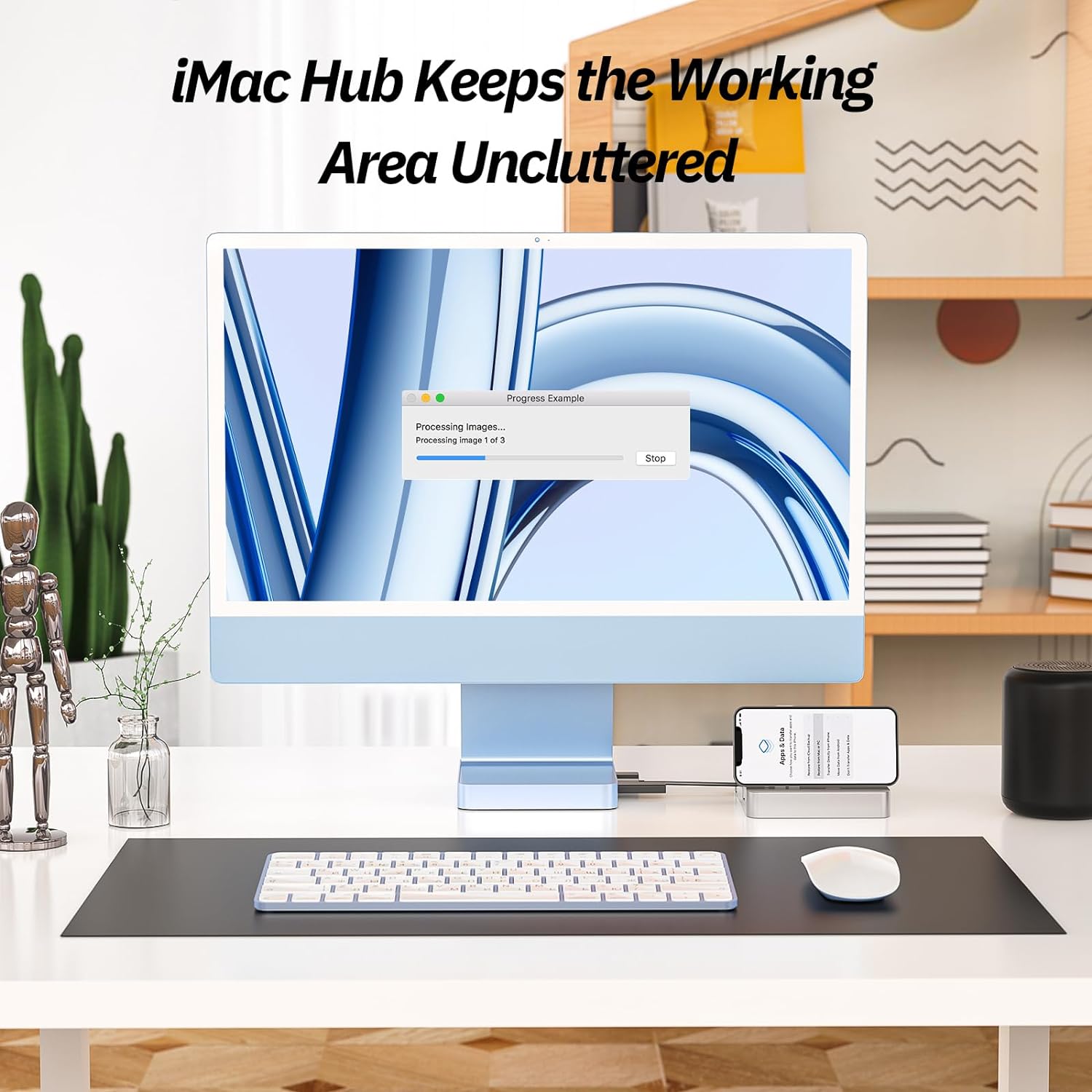 10 Gbit/s USB-C-Dockingstation für 24" iMac 【Blau】