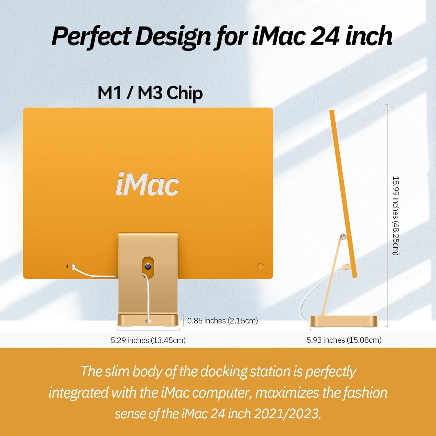 Minisopuru 10Gbps USB C Docking Station For 24" iMac M1/M3/M4【Yellow】|DS802-Y