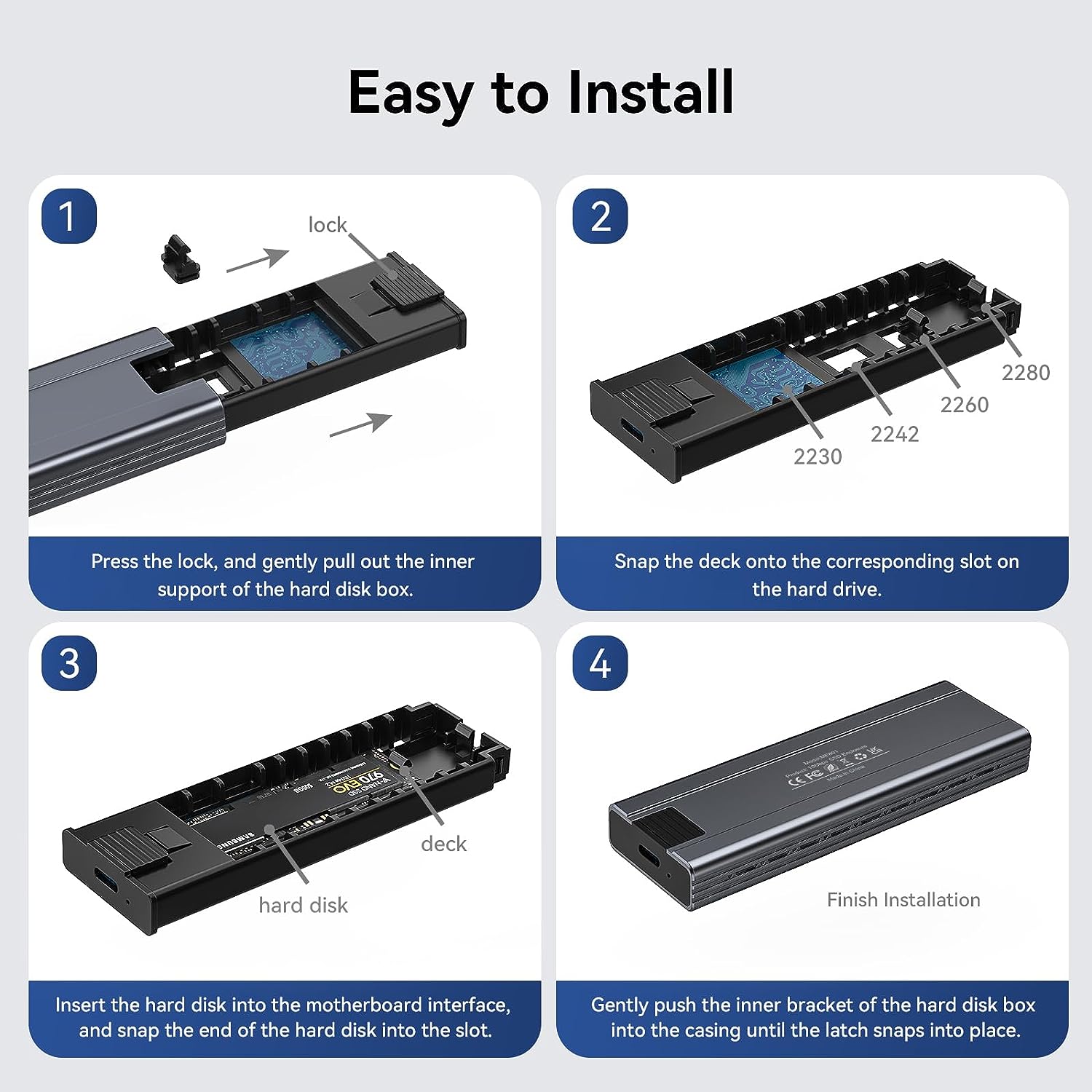 Minisopuru 10Gbps M.2 NVMe SSD Enclosure |ME801