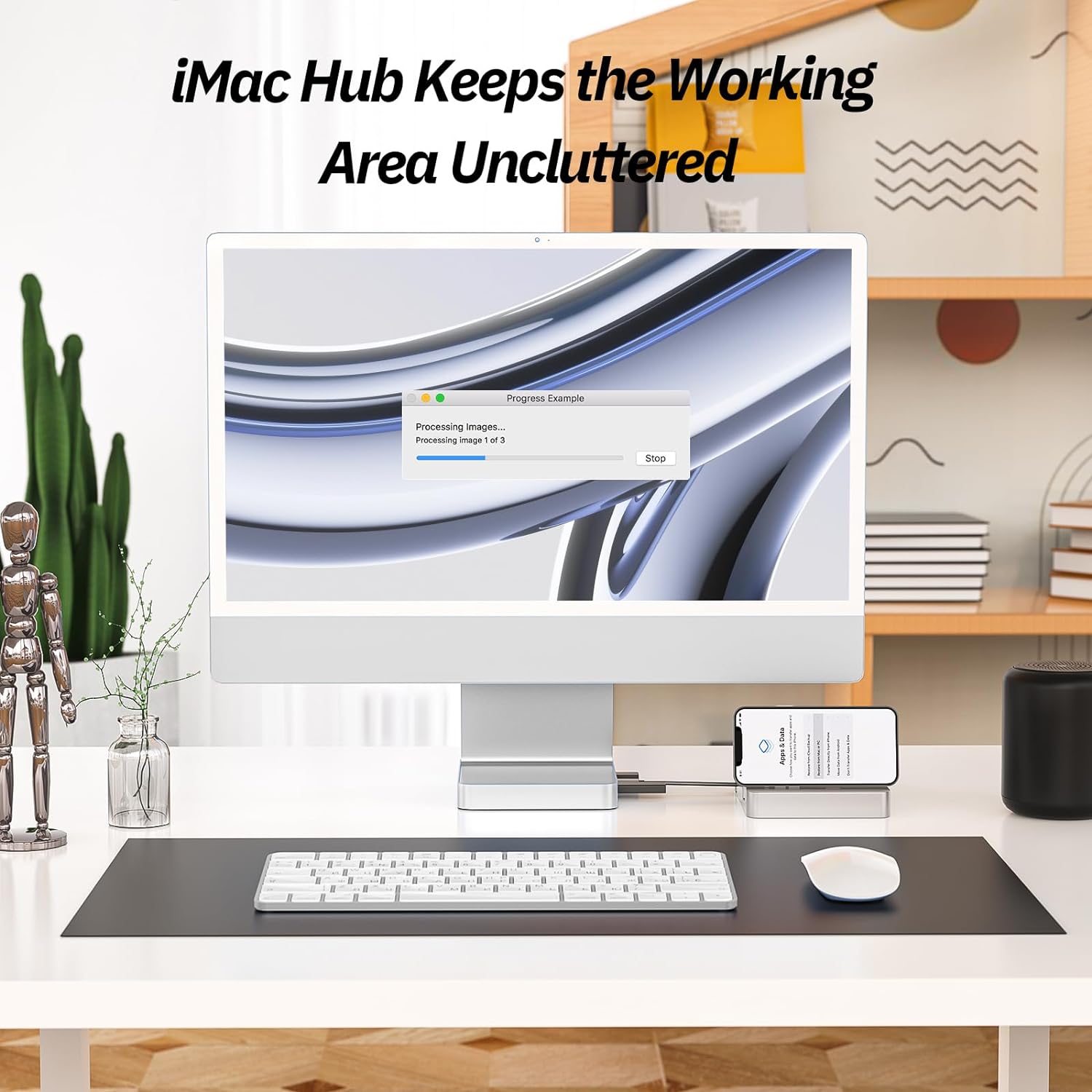 Minisopuru 10Gbps USB C Docking Station For 24" iMac M1/M3/M4【Sliver】|DS802-S