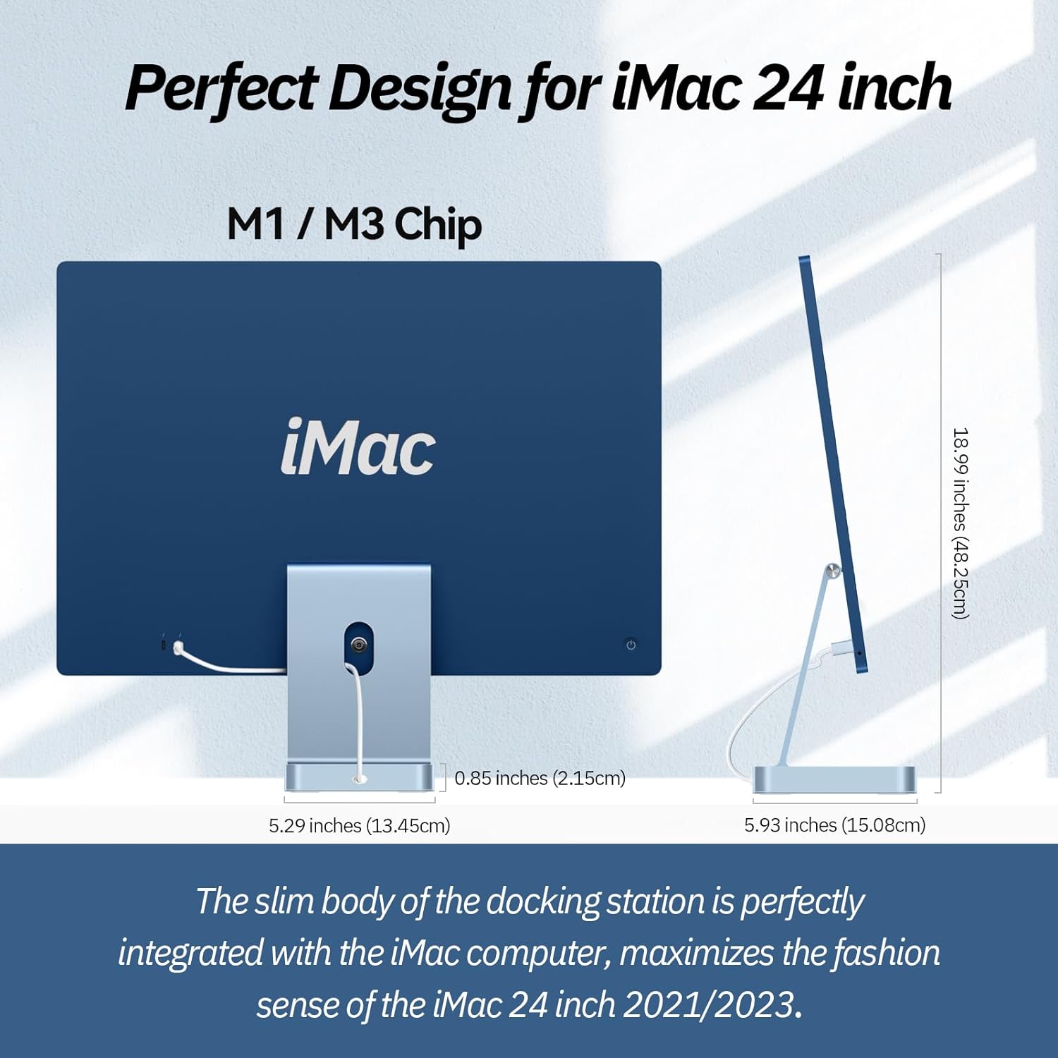 10 Gbit/s USB-C-Dockingstation für 24" iMac 【Blau】