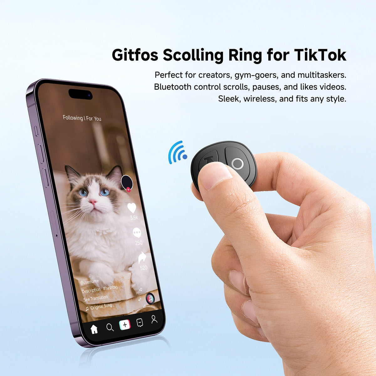 Tiktok Ring Scroller Blutooth Remote Control |D-D02