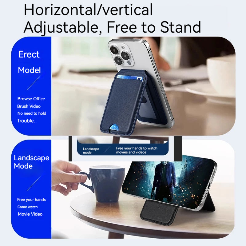 Magnetic Leather Wallet Phone Mirror Holder For iPhone |MB2563
