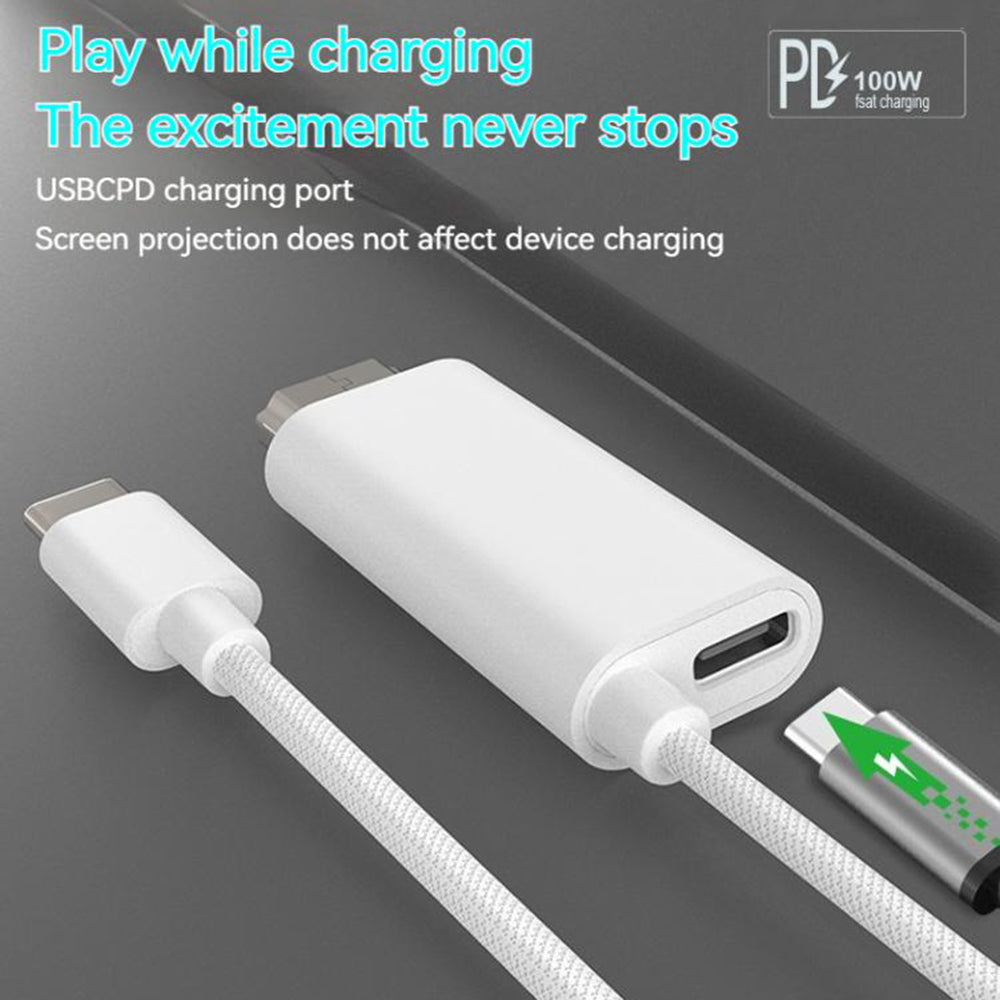 USB C to HDMI 4K60Hz 100W fast Charging Cable for Steam Deck/Switch2 |MX2564