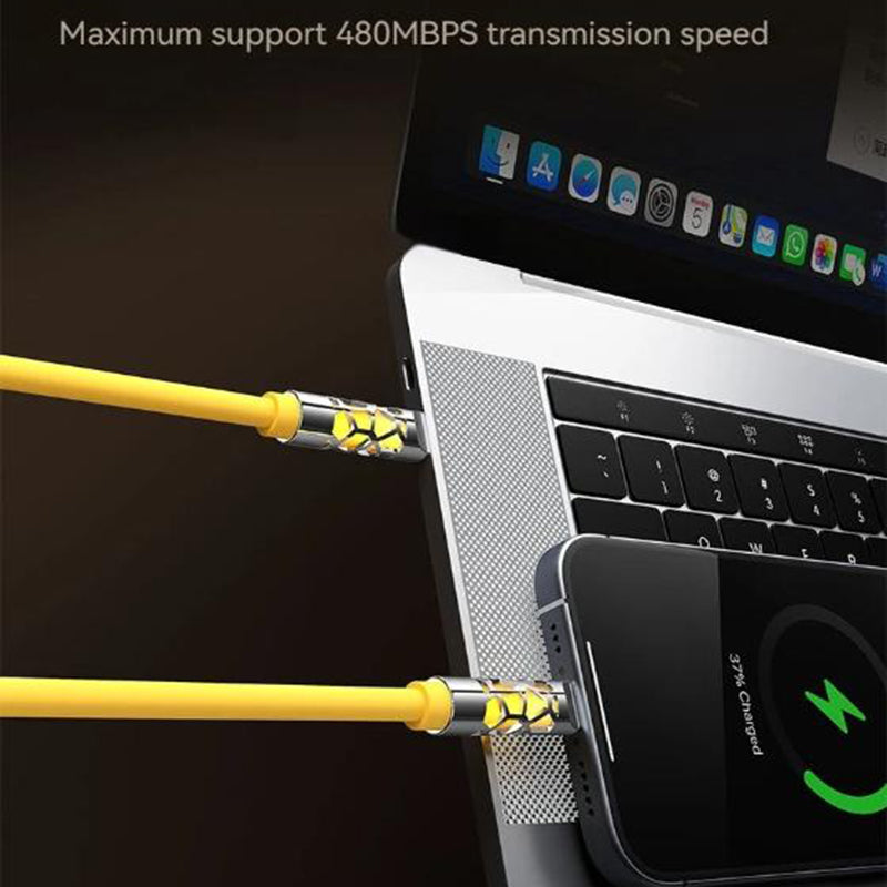 240W Fast Charging Silicone RGB Light-emitting Data Cable for iPhone 3.93ft |MX2561