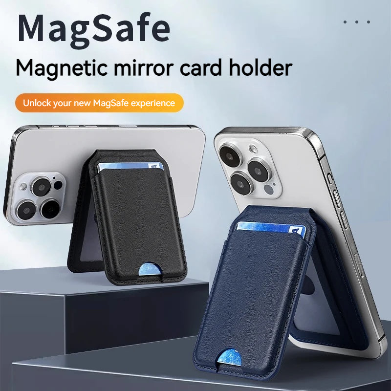 Magnetic Leather Wallet Phone Mirror Holder For iPhone |MB2563