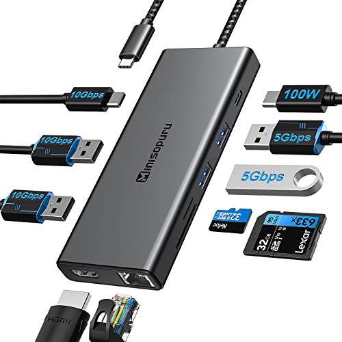 10Gbps USB C Hub, 5 Ports USB C Splitter with 100W Power Delivery, USB C to  USB C Hub Multiport Adapter for Laptop, USBC Hub for MacBook Pro/Air M2