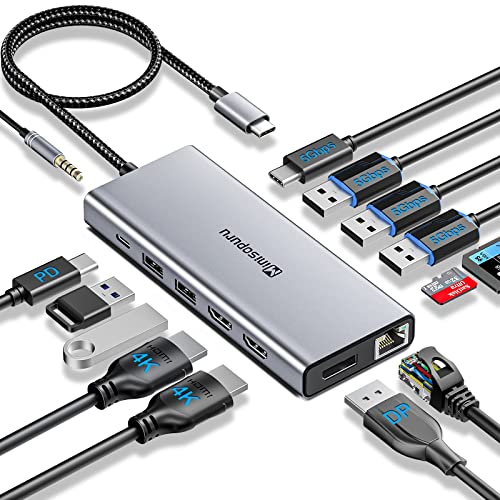 13in1 USB C ハブ ドッキングステーション 10Gbpsデータ転送4K
