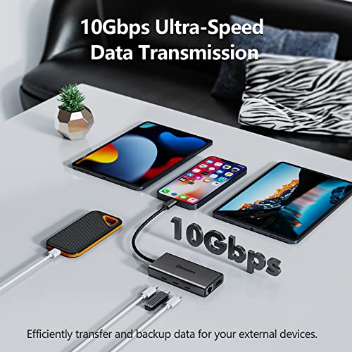 6 port data transmission usb c hub