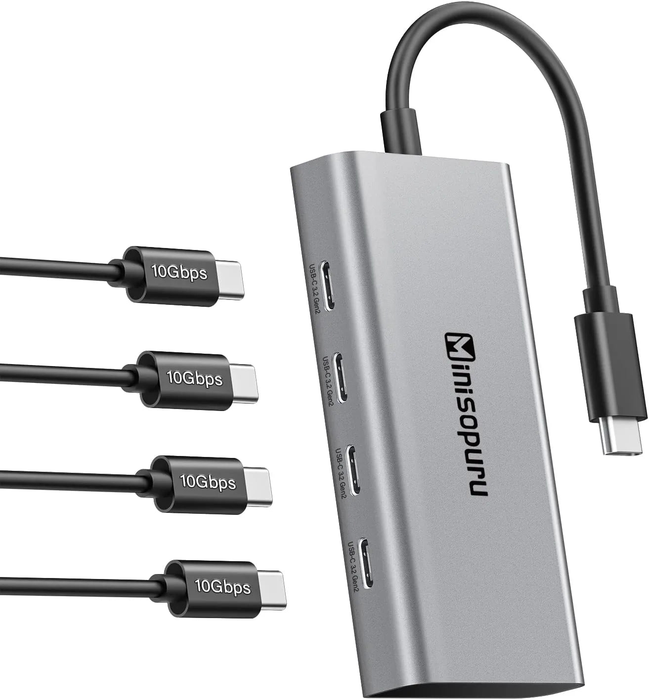 10Gbps Minisopuru iMac USB Hub For 24-inch Accessories【Silver】