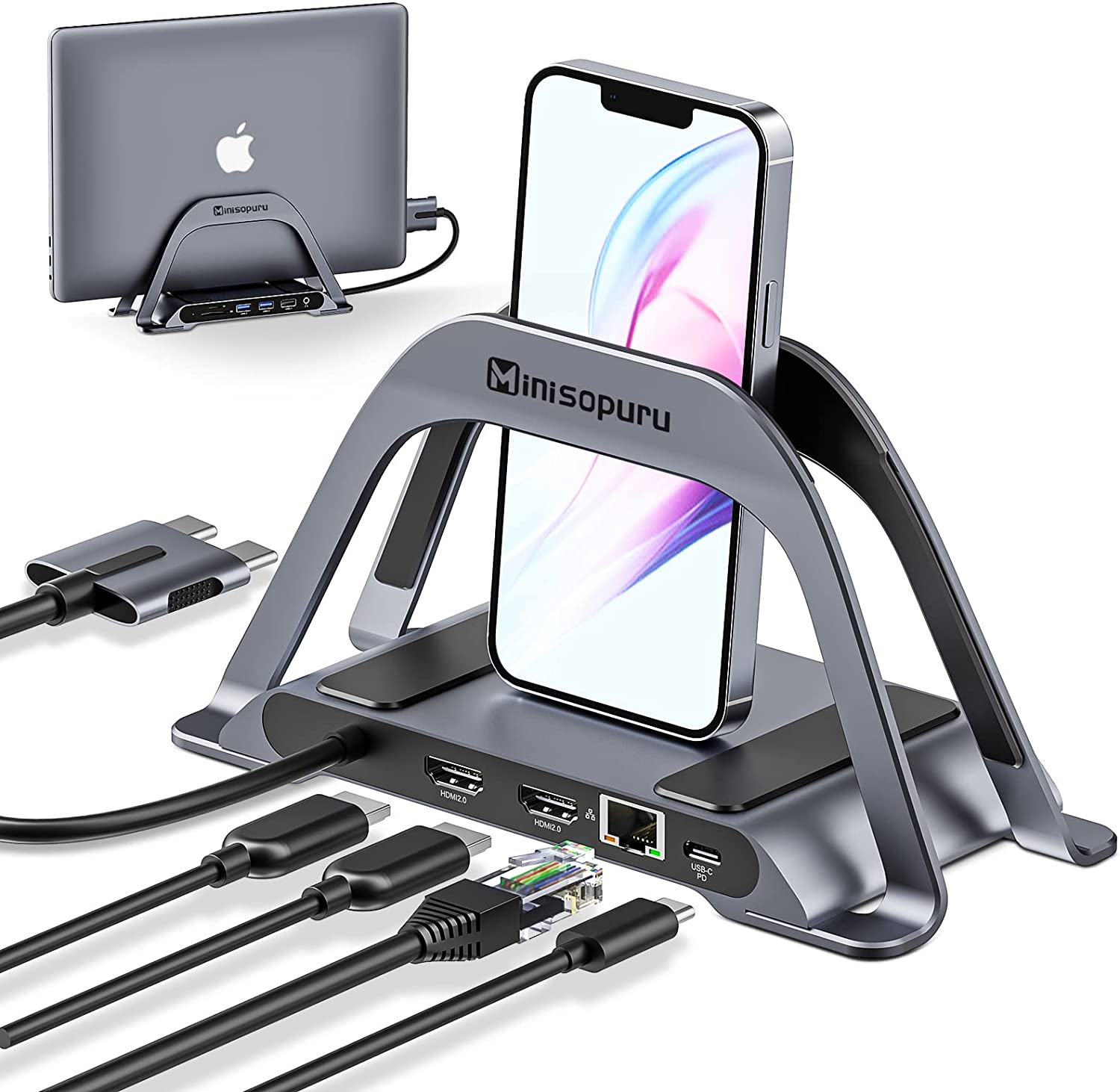 MacBook Docking Station with Dual HDMI(4K@60) | M1/M2 Can't
