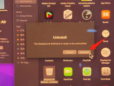 How to uninstall Displaylink software on MacBook