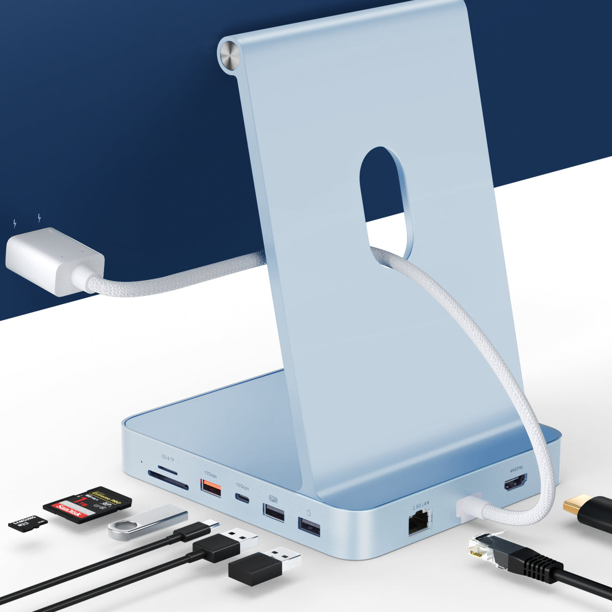 Macデスクトップ Kous Minisopuru iExpandMate™ iMac Dock for iMac M1/M3/M4 | DS802-PRO-B