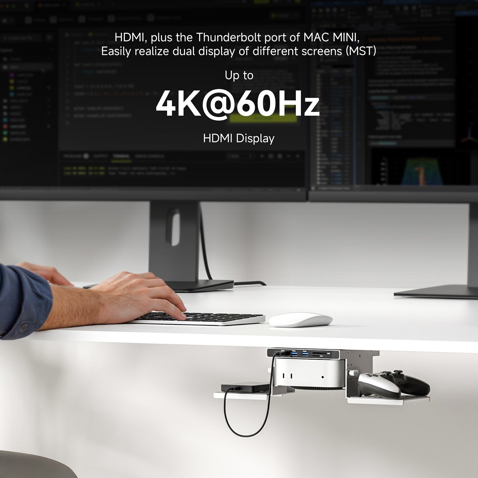 Minisopuru All Aluminum Mac mini M4 Dock Under Desk and Wall Mount | MINI4Ultra