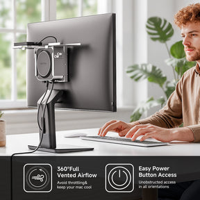 Minisopuru All Aluminum Mac mini M4 Dock Under Desk and Wall Mount | MINI4Ultra