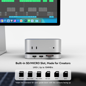 Minisopuru iExpandMate™ Mac Mini Hub & Stand with SSD Enclosure for Mac Mini M4/M4 Pro | MINI4PRO