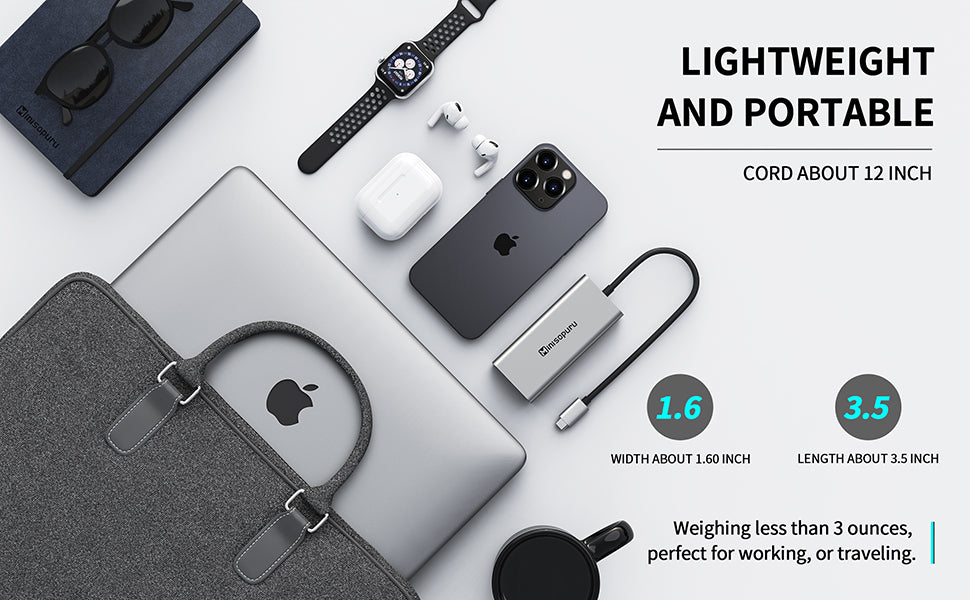 Minisopuru USB C HUB | 4x USB-C PORTS With 100W USB-C POWER