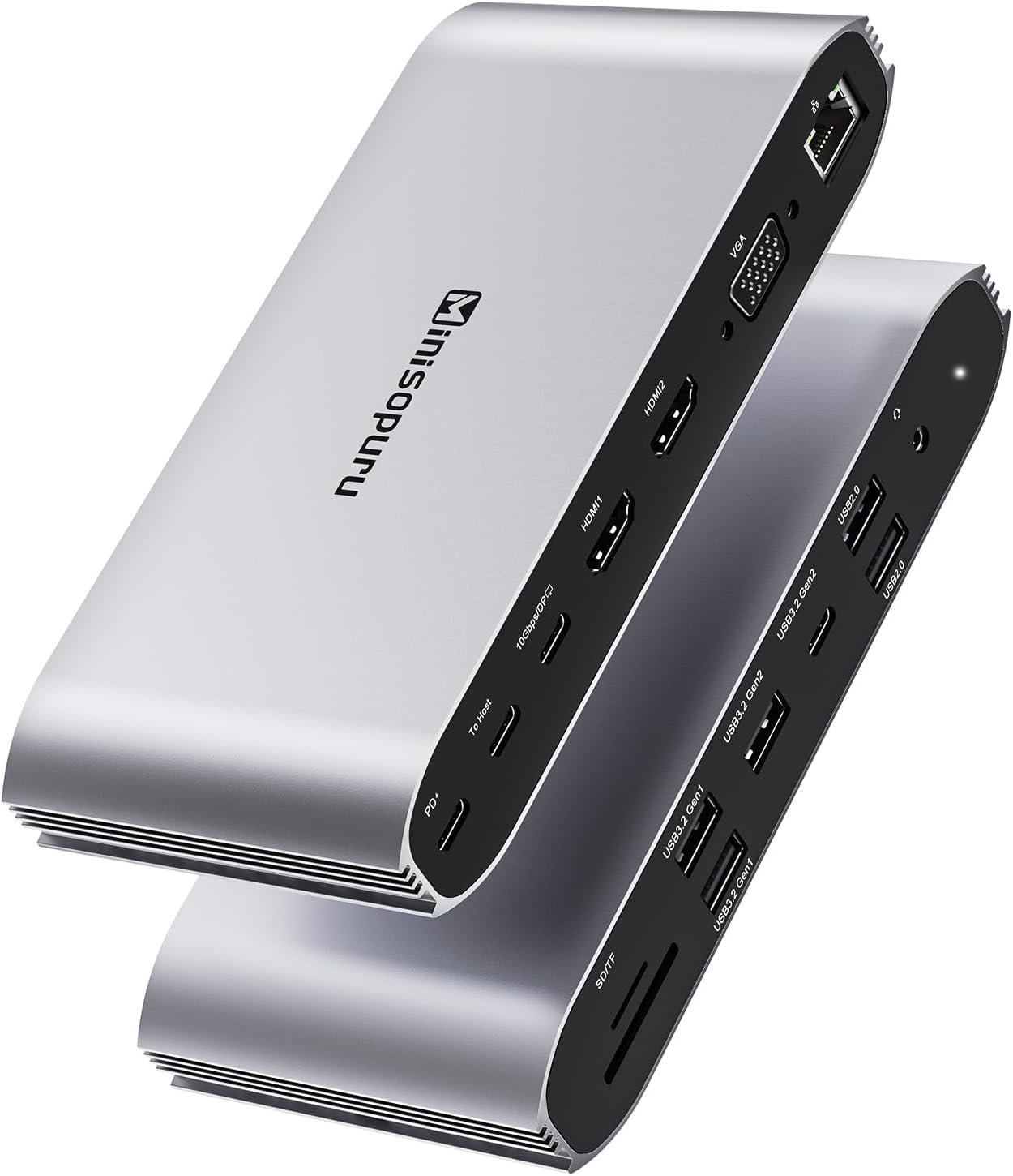 Minisopuru Laptop Docking Station with USB C Monitor 15 in 1 USB C Docking Station