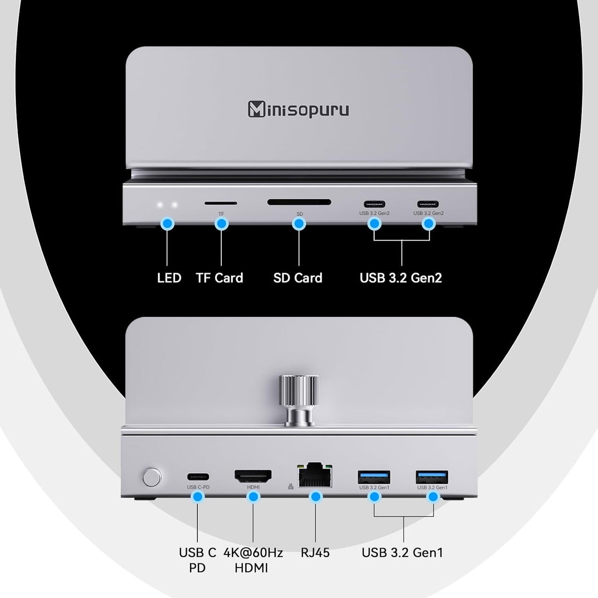 Minisopuru Thunderbolt 3/4 Docking Station for MacBook M1/M2|MD813A