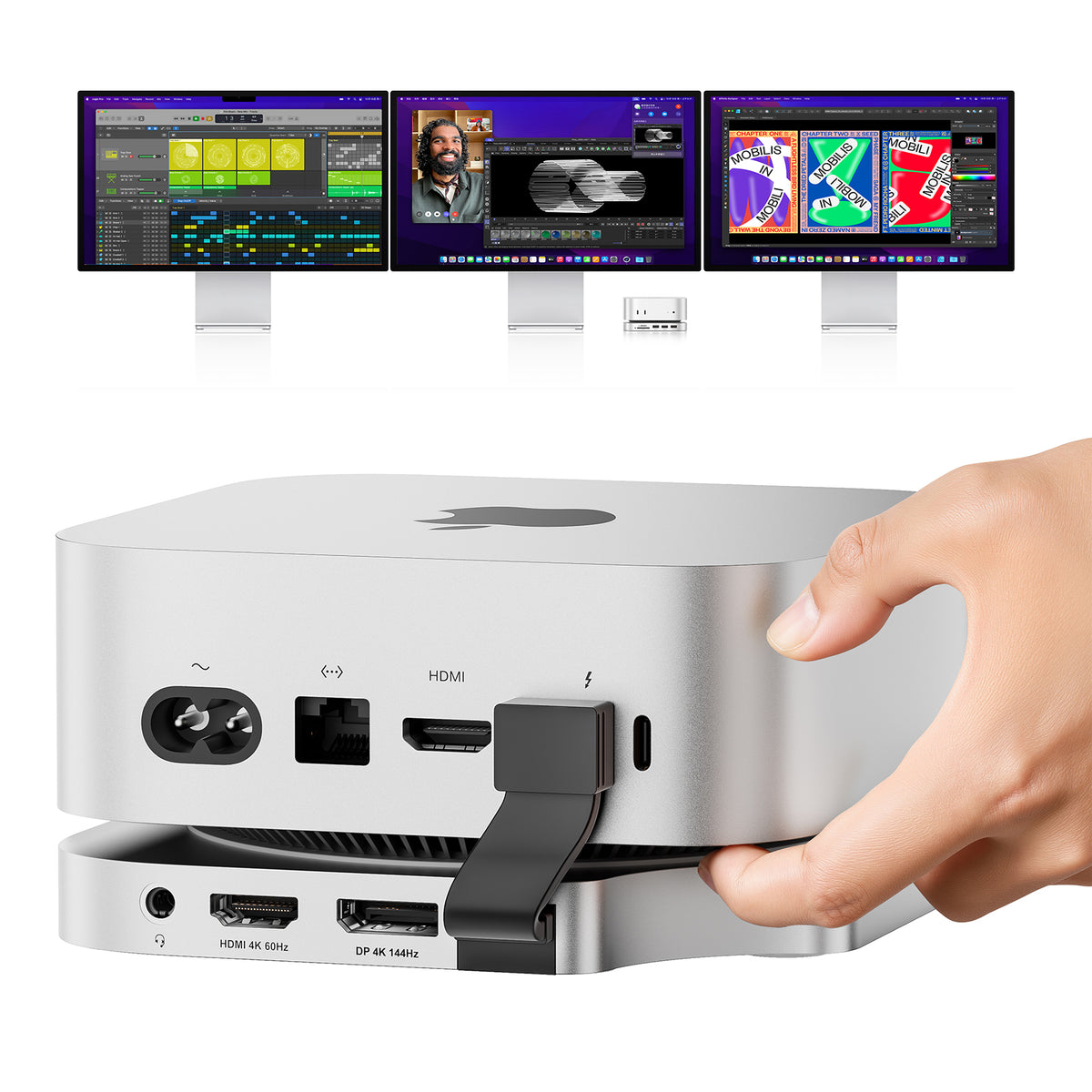 Minisopuru iExpandMate™ Mac Mini Hub & Stand with SSD Enclosure for Ma