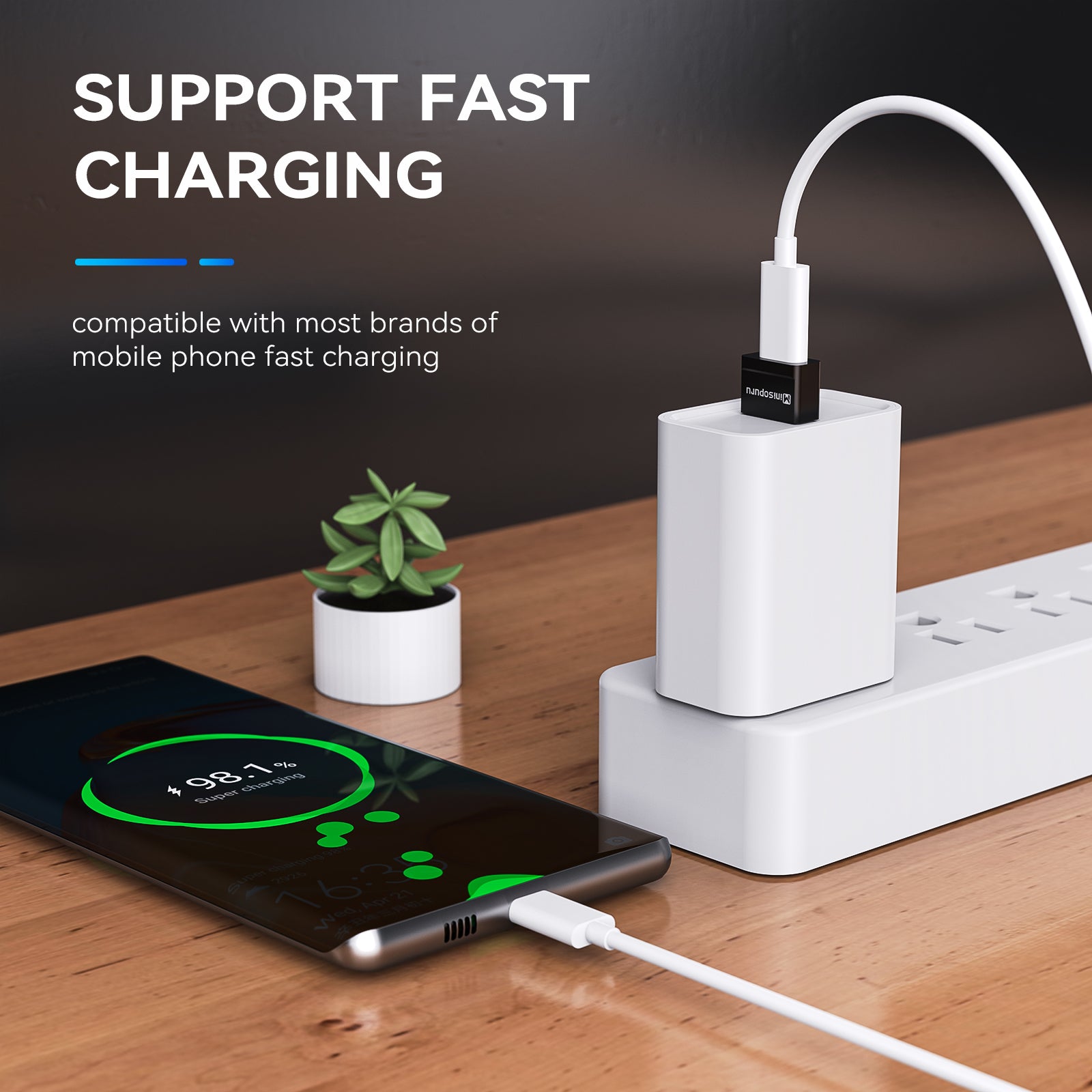 Minisopuru USB to USB C Adapter to Male Charger Converter|MAC802