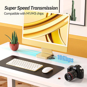 Minisopuru 10Gbps USB C Docking Station For 24" iMac M3【Yellow】|DS802-Y