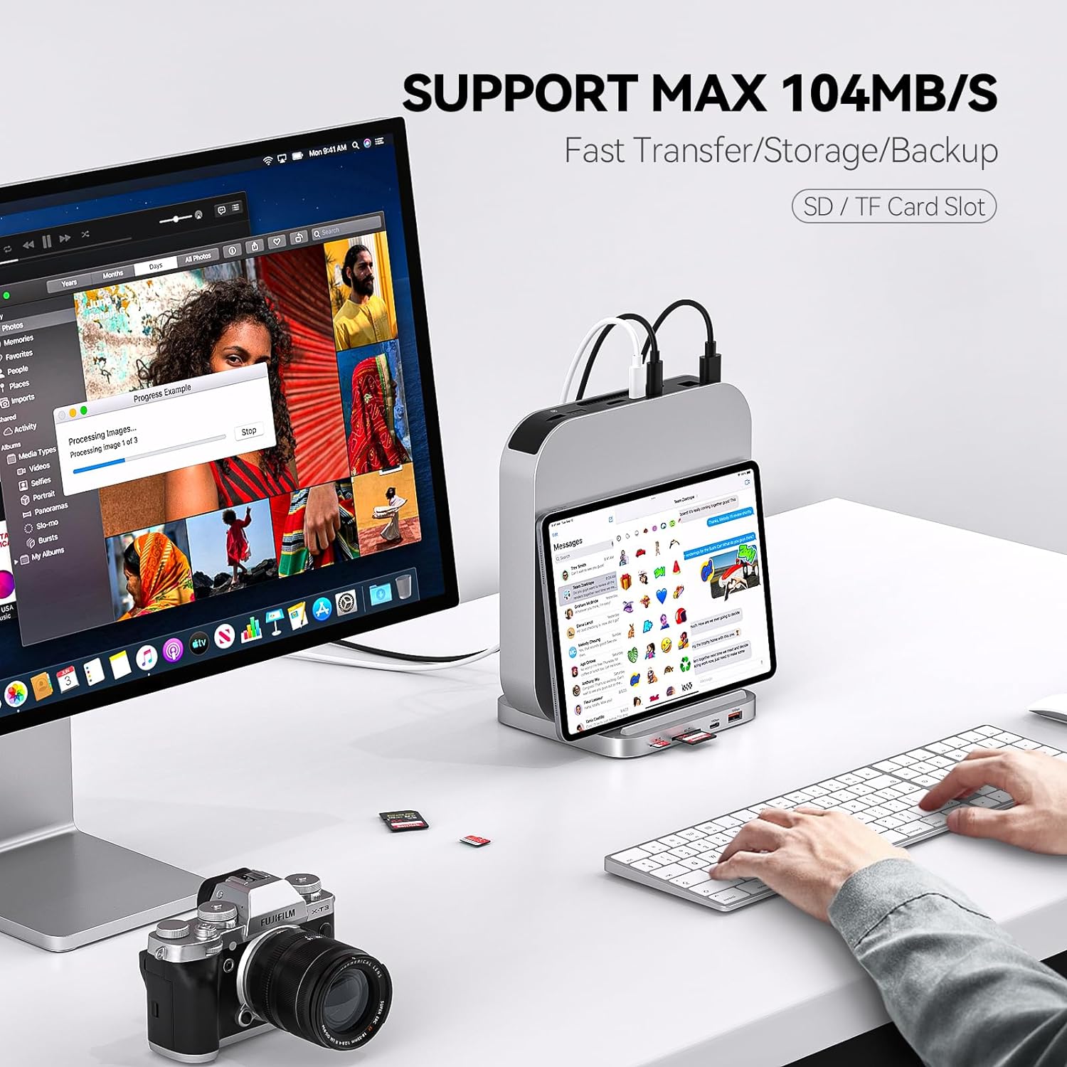 Minisopuru Upgrade Mac Mini Dock Support M.2 NVMe/SATA SSD, Mac Mini Hub