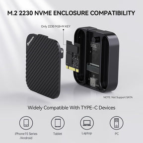 Minisopuru 2230 Magnetic NVMe Enclosure for iphone 15/iphone 15 Pro | MECX15