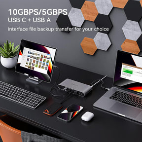 Minisopuru Laptop Docking Station with USB C Monitor 15 in 1 USB C Docking Station