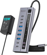 Minisopuru Powered USB C Hub with 72W Power Adapter