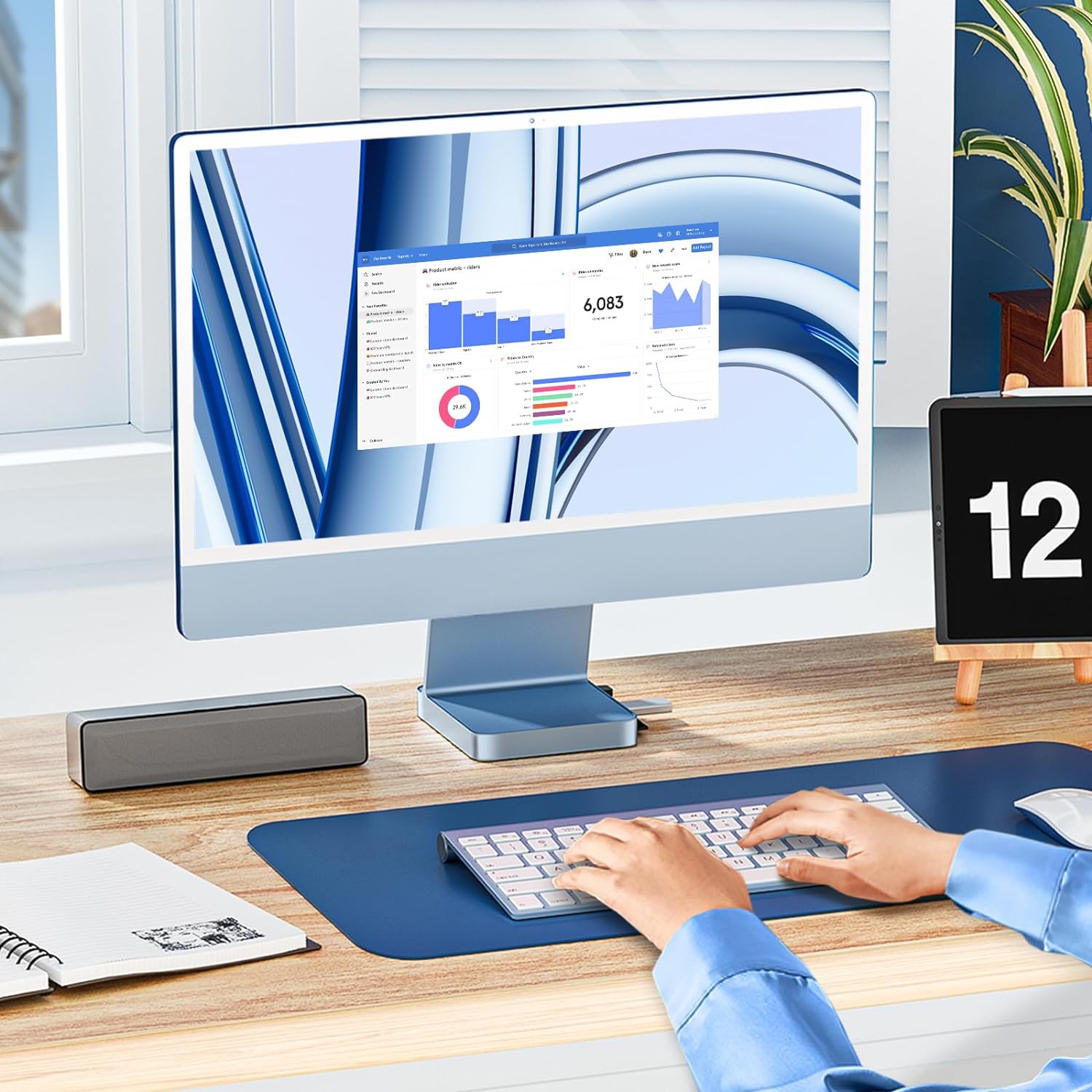 10 Gbit/s USB-C-Dockingstation für 24" iMac 【Blau】