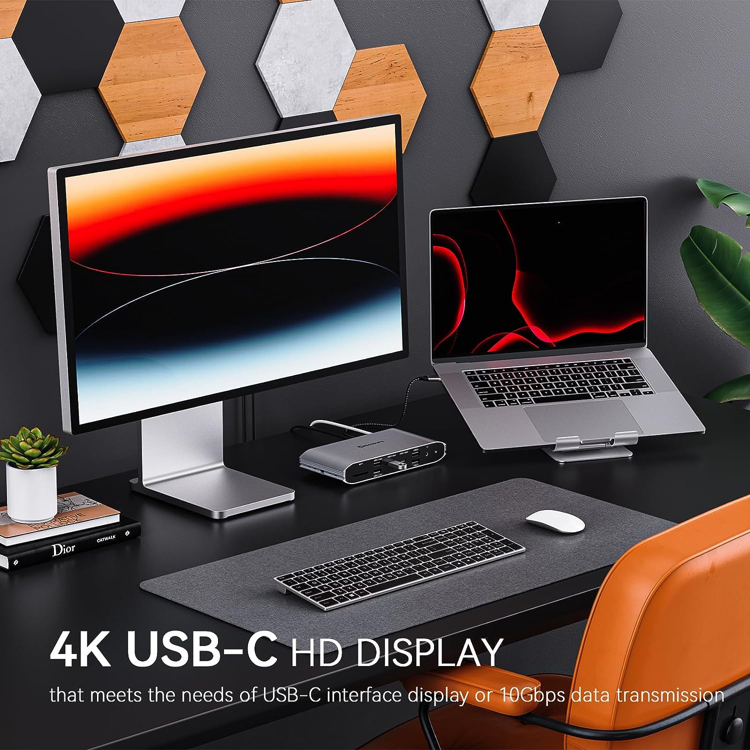 Minisopuru Laptop Docking Station with USB C Monitor 15 in 1 USB C Docking Station|MD218E