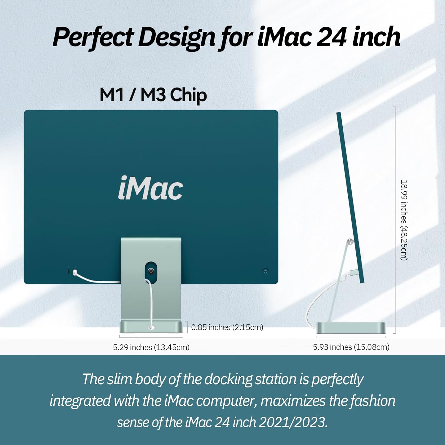 USB C Hub for iMac 24 inch 2021/2023, Minisopuru USB Hub Adapter Support  M.2 NVMe SSD, iMac USB Hub for iMac M1/M3, iMac Accessories with USB C