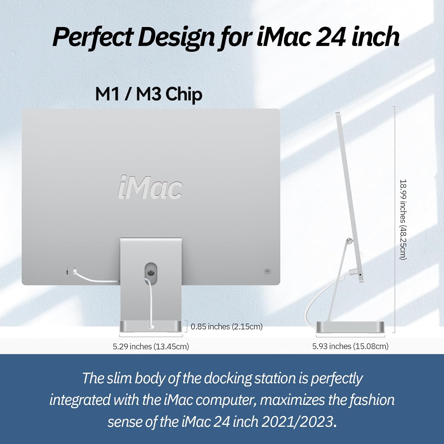 10 Gbit/s Minisopuru iMac USB-Hub für 24-Zoll-Zubehör【Silber】
