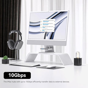 Minisopuru iMac Accessories for iMac 2021/2023, 6 in 1 iMac USB Hub, iMac Hub for M1/M3|MH802C-S