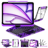 Transparent 360°Rotatable Keyboard Case for iPad [Purple] | KJIPJPY2K5
