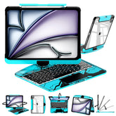 Transparent 360°Rotatable Keyboard Case for iPad [Blue] | KJIPJPY2K9