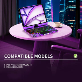 Transparent 360°Rotatable Keyboard Case for iPad [Purple] | KJIPJPY2K5