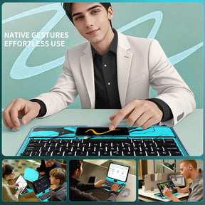 Transparent 360°Rotatable Keyboard Case for iPad [Blue] | KJIPJPY2K9